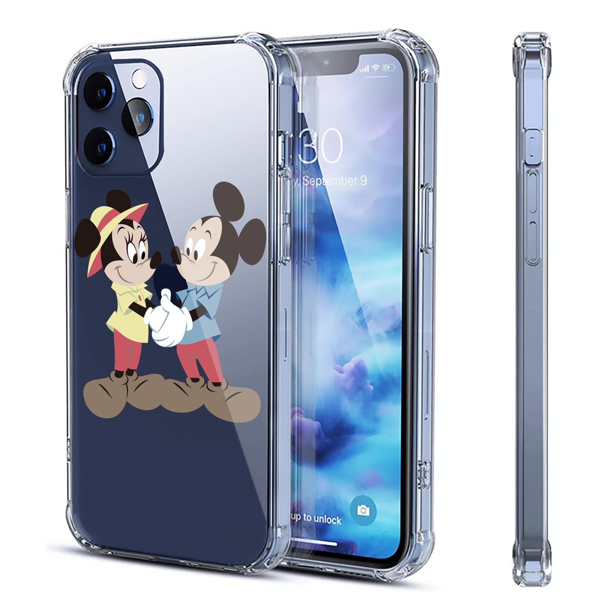 （画像用） ミッキーマウス Mickey Mouse 【iPhone 12シリーズ対応】透明スマホケース（クリアソフトケース）